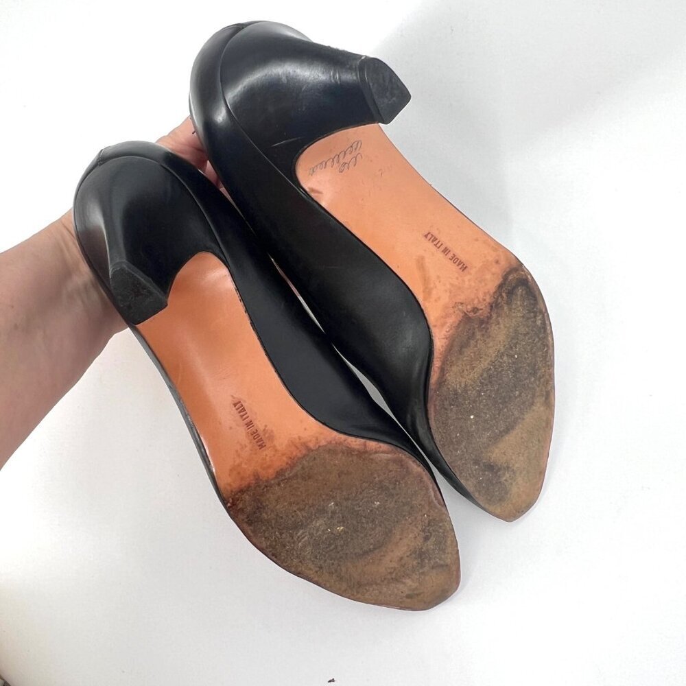 Vintage Salvatore Ferragamo Black Pumps with Gold Accent Size 8.5 B - Picture 8 of 13